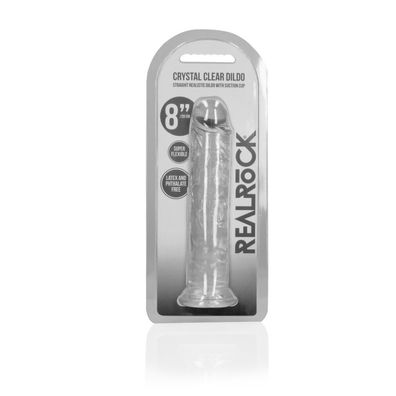 Gerader realistischer Dildo mit Saugnapf - 8"/20