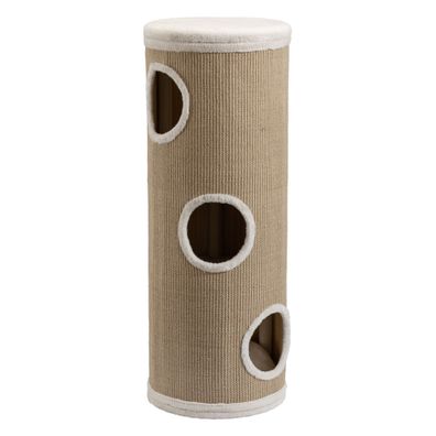 Fudajo Forest Kratztonne gelb-creme 106cm Ø40cm Kratzturm Kratzbaum Katzentonne