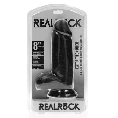 Extra dick, gerade, mit Kugeln 8/20,3 cm, Schwarz