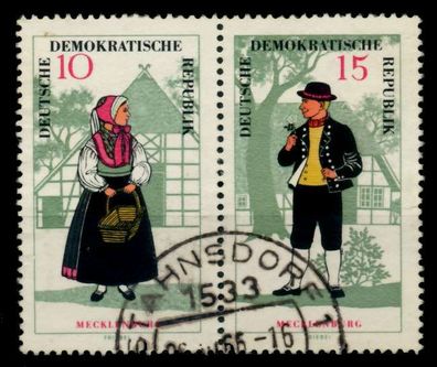 DDR Zusammendruck Nr WZd166 gestempelt WAAGR PAAR X907686
