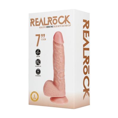 Vibrierender normaler gerader Schwanz mit Bällen, 7/18 cm, Fleisch