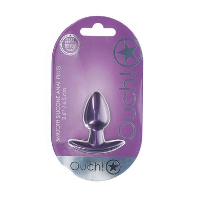 Analplug aus glattem Silikon, Größ S, 2,6/6,5 cm, metallisches Violett