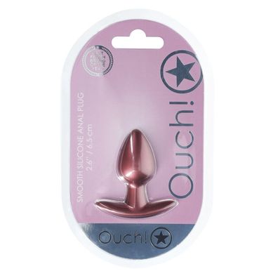 Analplug aus glattem Silikon Größe S 2,6/6,5 cm Roségold