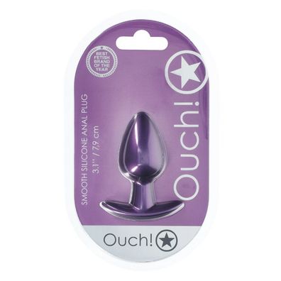 Analplug aus glattem Silikon, Größ M, 3,1/7,9 cm, metallisches Violett