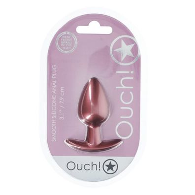 Analplug aus glattem Silikon, Größ M, 3,1/7,9 cm, Rosé old
