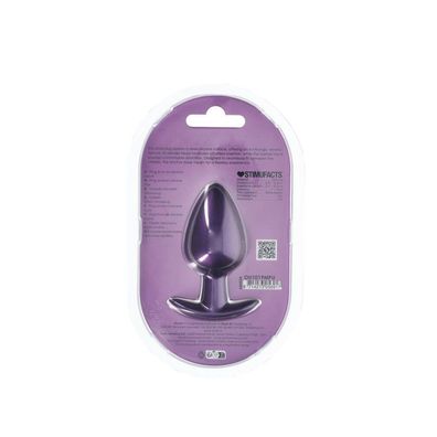 Analplug aus glattem Silikon, Größ L, 3,5/8,9 cm, metallisches Violett