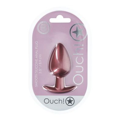 Analplug aus glattem Silikon, groß 3,5/8,9 cm, Rosé old