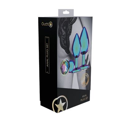 Venice Collection Analplug-Set aus Metall, irisierend