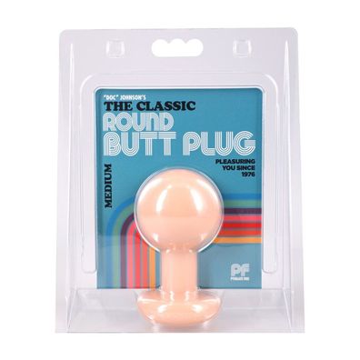 The Classic, runder Analplug, Größ M, cremefarben