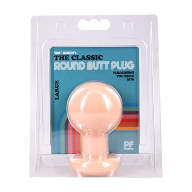 The Classic, runder Analplug, Größ L, cremefarben