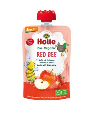 6x Holle Red Bee - Apfel mit Erdbeere 100g