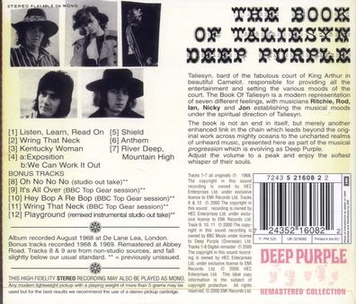 Deep Purple: Deep Purple: The Book Of Taliesyn - - (CD / T)