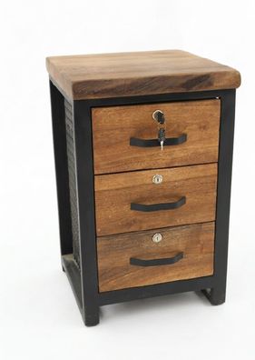 Bürocontainer Holz Metall Vintage Stil mit praktischem Stauraum