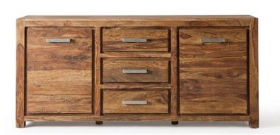 Braune Wohnzimmer Anrichte Designer Sideboard Robuste Holzmöbel
