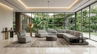 Sofa Garnitur Ecksofa Sessel Modern Grau Bequem Couch Polster Lounge