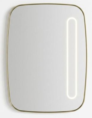 Moderner Wandspiegel Silber Glas LED Großer Flurspiegel