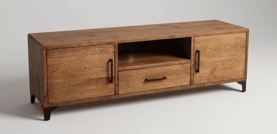 TV Schrank Holz Vintage Look Industrial Wohnzimmer Einrichtung