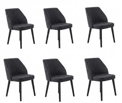 Stuhl Set Grau Schwarz Modern Edel Polsterstuhl Küchenstuhl
