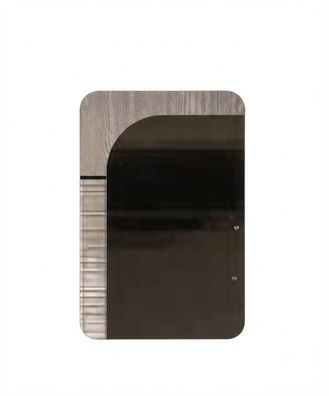 Moderner Beige Wandspiegel Glas Metall Design Spiegel Luxus