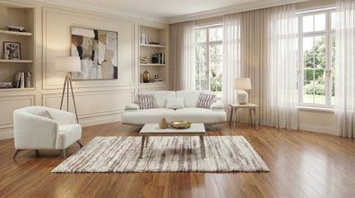 Sofa Set 3 Sitzer Sessel Beige Modern Bequem Polstergarnitur Couch