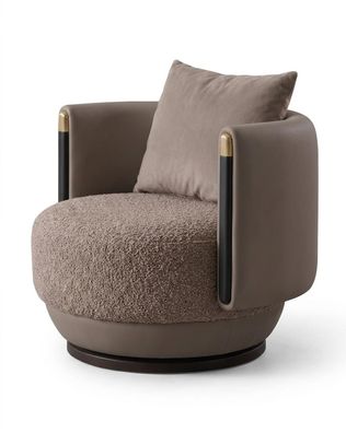 Modernes Sofa Sessel Beige Bouclé Polstermöbel Wohnzimmer Luxus