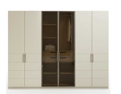 Kleiderschrank Beige Modern Luxus Vitrinenschrank Schrank Glas