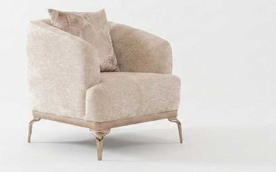 Sessel Beige Modern Luxus Bequem Polstersessel Stuhl Sessel