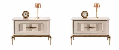 Nachttisch Beige Modern Luxus Nachttische Nachtkommode Tisch