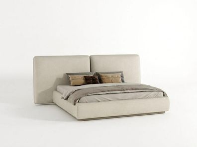 Polsterbett Beige Doppelbett Schlafzimmer Bettgestell Design