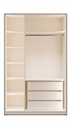 Kleiderschrank Dreitürig Beige Modern Design Garderobe