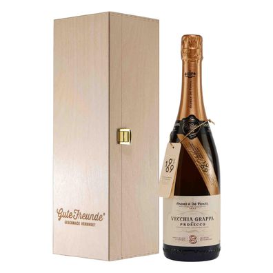 Vecchia Grappa di Prosecco mit Geschenk-Holzkiste
