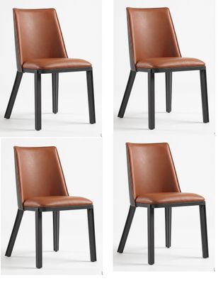 Exquisiter Esszimmerstühle 4er Set Braun Zweifarbig Leder Modern