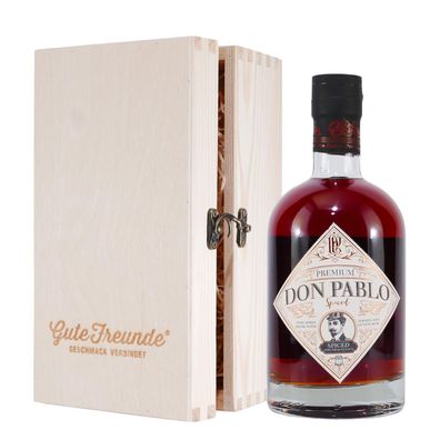 Don Pablo Premium Spiced Rum mit Geschenk-Holzkiste