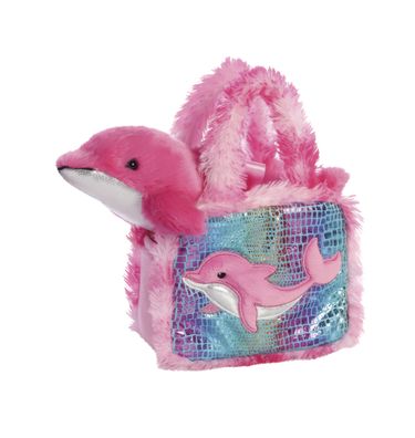 Aurora, 32824, Fancy Pal, Delfin, 20cm, Plüschtier, pink/blau, Rose