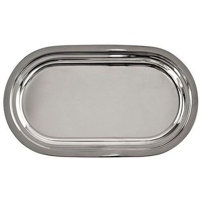 Ovales Serviertablett aus Stahl, 33,5 x 19,5 cm