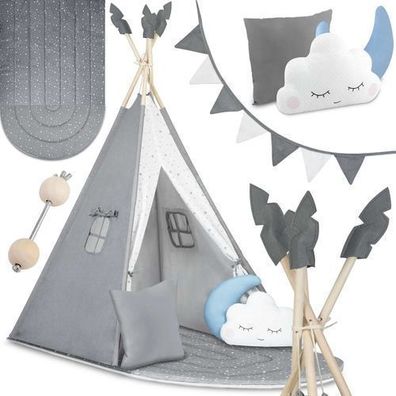 NK-406 Nukido Tipi-Zelt für Kinder - grau