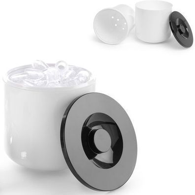 Eiswürfelbehälter weiß mit schwarzem Deckel 5L
