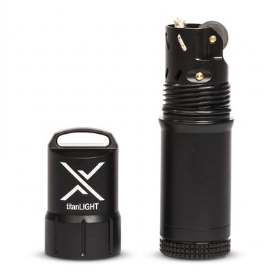 Exotac TitanLight Black Benzin Feuerzeug Wasserfest Nachfüllbar USA