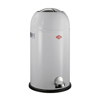 WESCO Kickmaster Abfallsammler 33 L Tretmülleimer Stahlblech grau Dämpfer