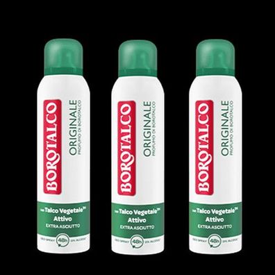 Borotalco Roberts Deodorant Spray Original 3 x 150ml mit Mikrotalk
