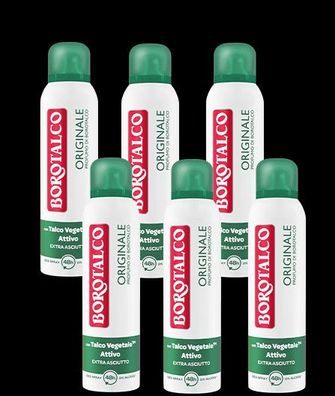 Borotalco Roberts Deodorant Spray Original 6 x 150ml mit Mikrotalk