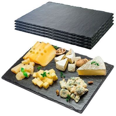 Rechteckiges Serviertablett aus Stein 30x20cm 4 Stück