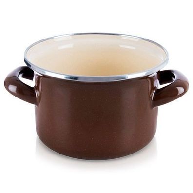Brauner Emailletopf, 14 cm, 950 ml