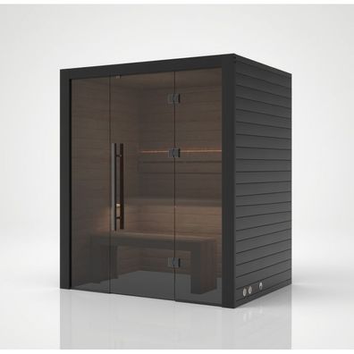 Hekla Traditional 160 Nero Sauna für 2-3 Personen Saunakabine 160x120x210 cm