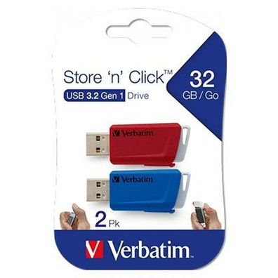 Verbatim USB-Sticks Store ´n´ Click rot, blau 32 GB