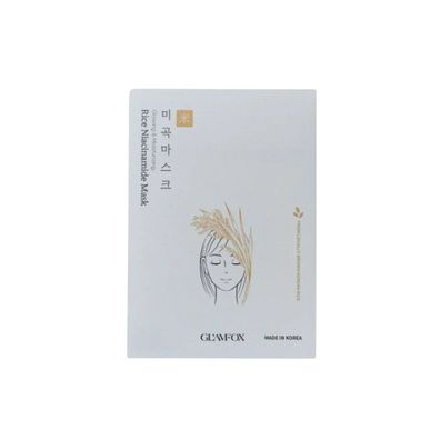 Glamfox, Reis-Niacinamid, Glow Moisturizing, Tuchmaske, für Gesicht, 23 ml