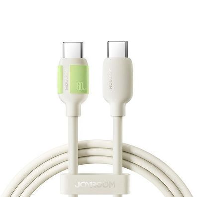 USB-C - USB-C-Kabel mit fluoreszierender Spitze, 60 W, 1,2 m - beige