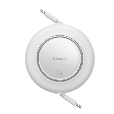 Einziehbares USB-C-Kabel, 100 W, 2 m - Weiß