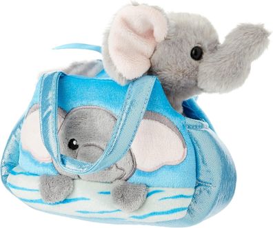 Aurora, 26279, Fancy Pal, Peek-a-Boo Elefant, 20,3 cm, Plüschtier, grau, blau