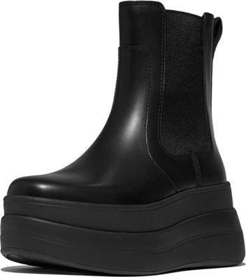 FitFlop Damen Stiefel F-Mode Stack Leather Chelsea Boots E2J
